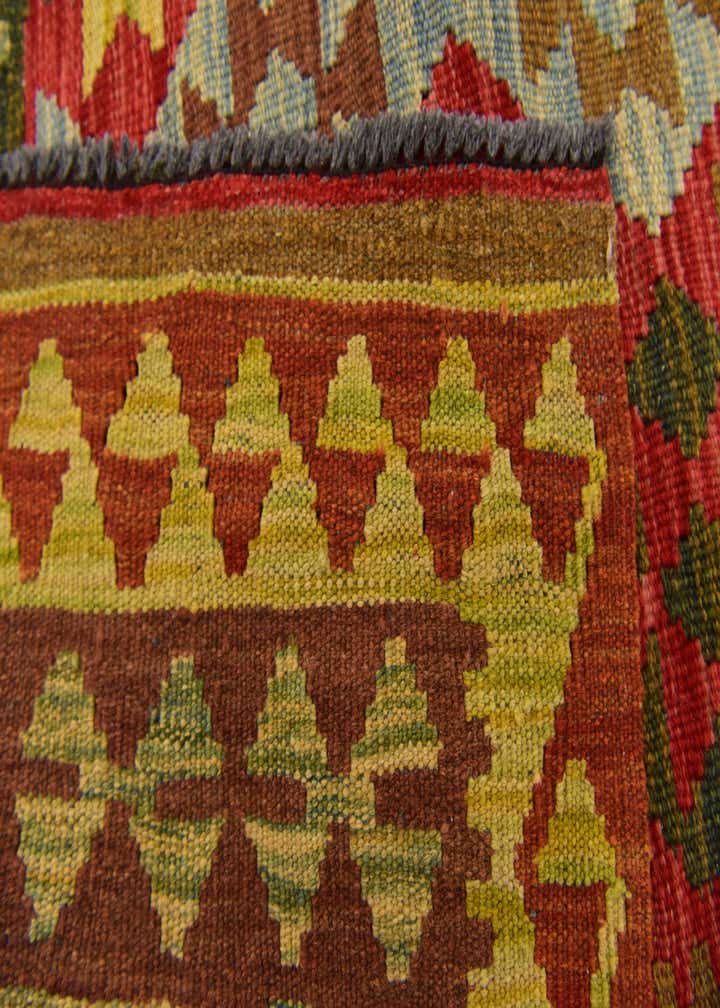 3' 4 x 6' 3 Hand Woven Kilim Maymana Wool Rug