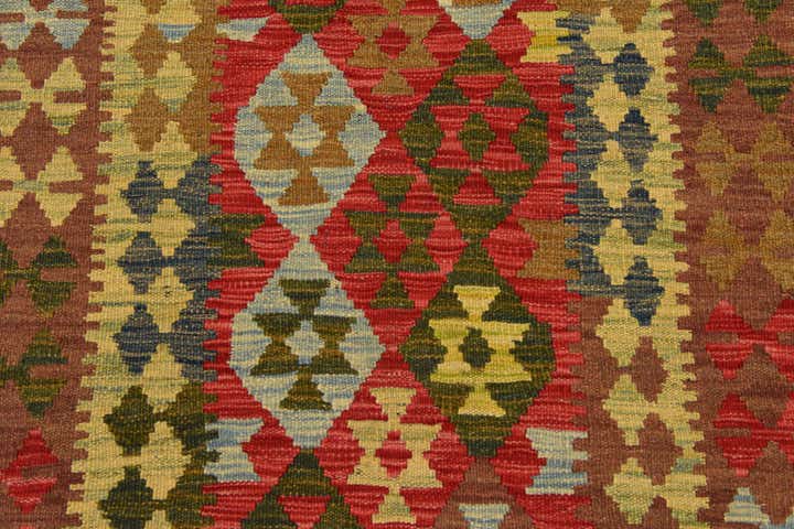 3' 4 x 6' 3 Hand Woven Kilim Maymana Wool Rug