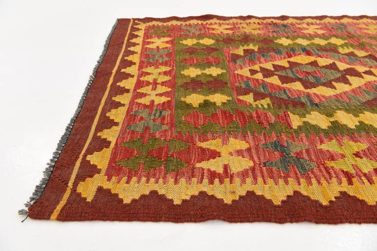 Detail image of 3' 5 x 6' 2 Hand Woven Kilim Maymana Wool Rug