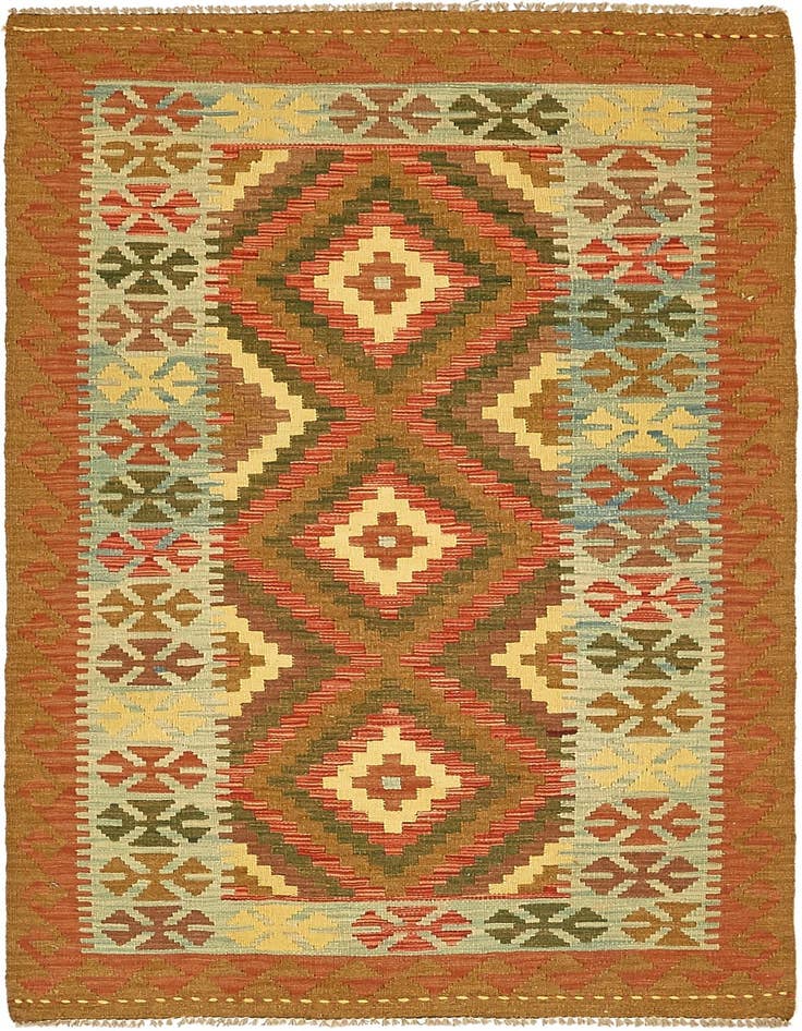 Detail image of 3' 5 x 6' 3 Hand Woven Kilim Maymana Wool Rug