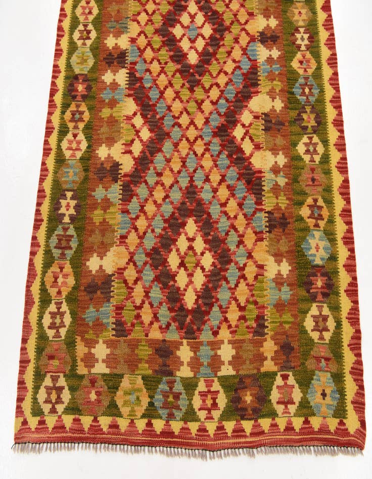 Detail image of 4' 2 x 6' 5  Hand Woven Kilim Maymana Wool Rug