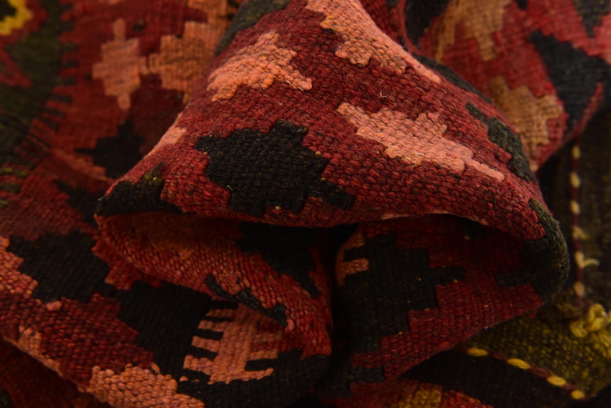 3' 2 x 6' 2 Hand Woven Kilim Maymana Wool Rug