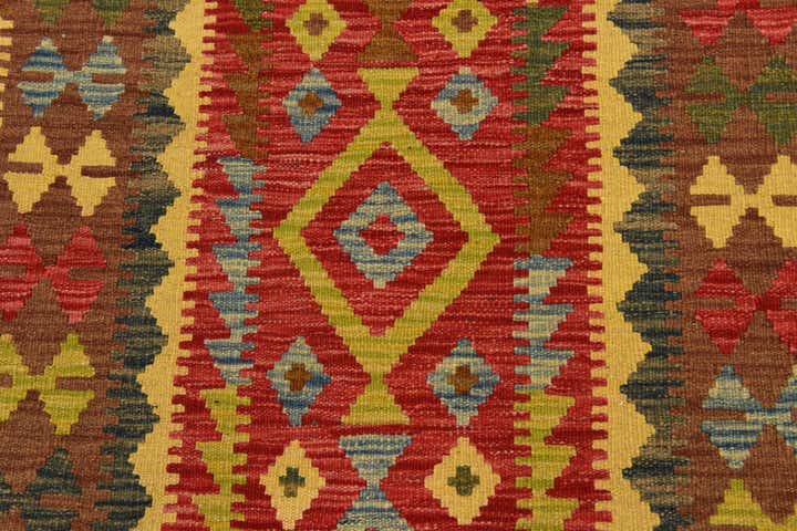 3' 4 x 5' 3 Hand Woven Kilim Maymana Wool Rug