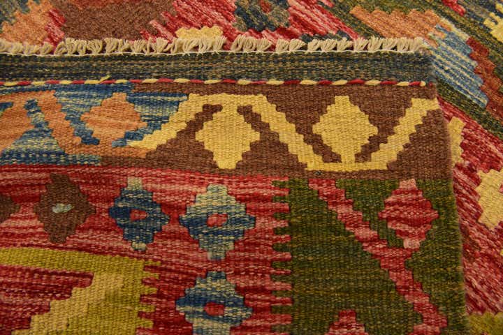 3' 3 x 4' 10 Hand Woven Kilim Maymana Wool Rug