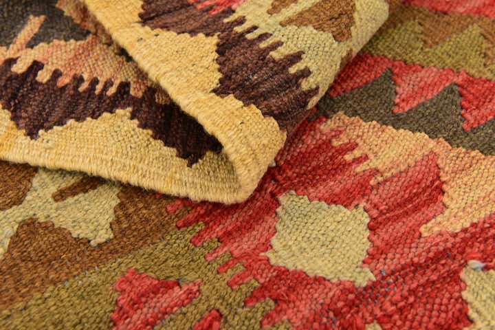3' 3 x 5' Hand Woven Kilim Maymana Wool Rug