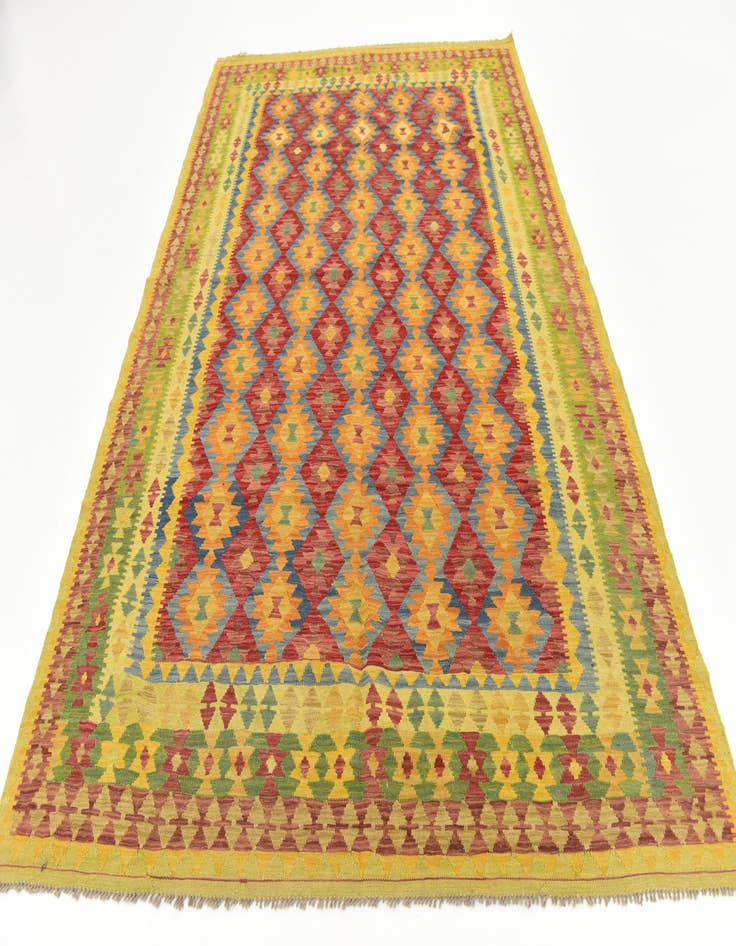 Detail image of 6' 6 x 9' 7 Hand Woven Kilim Maymana Wool Rug