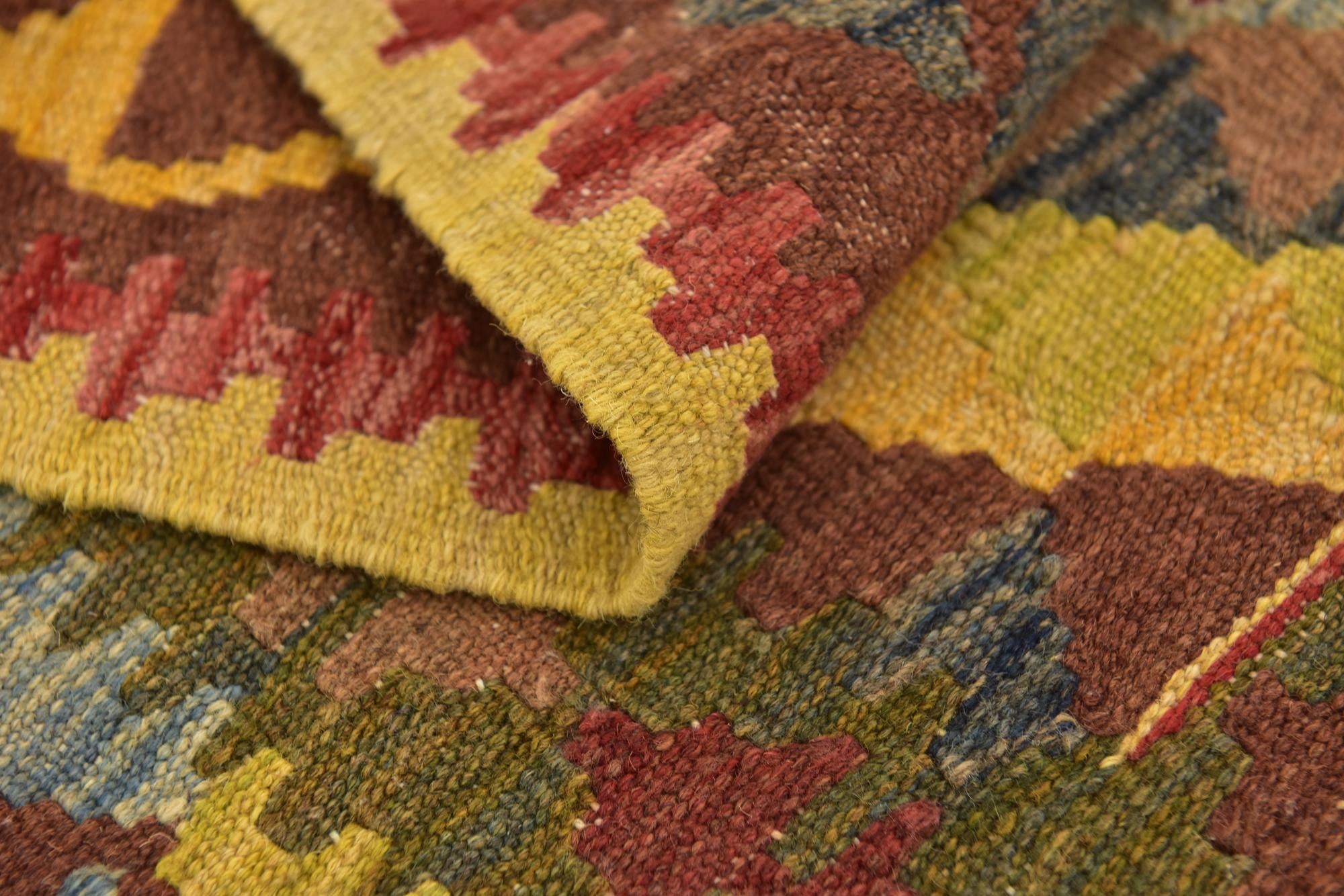 3' 2 x 5' Hand Woven Kilim Maymana Wool Rug