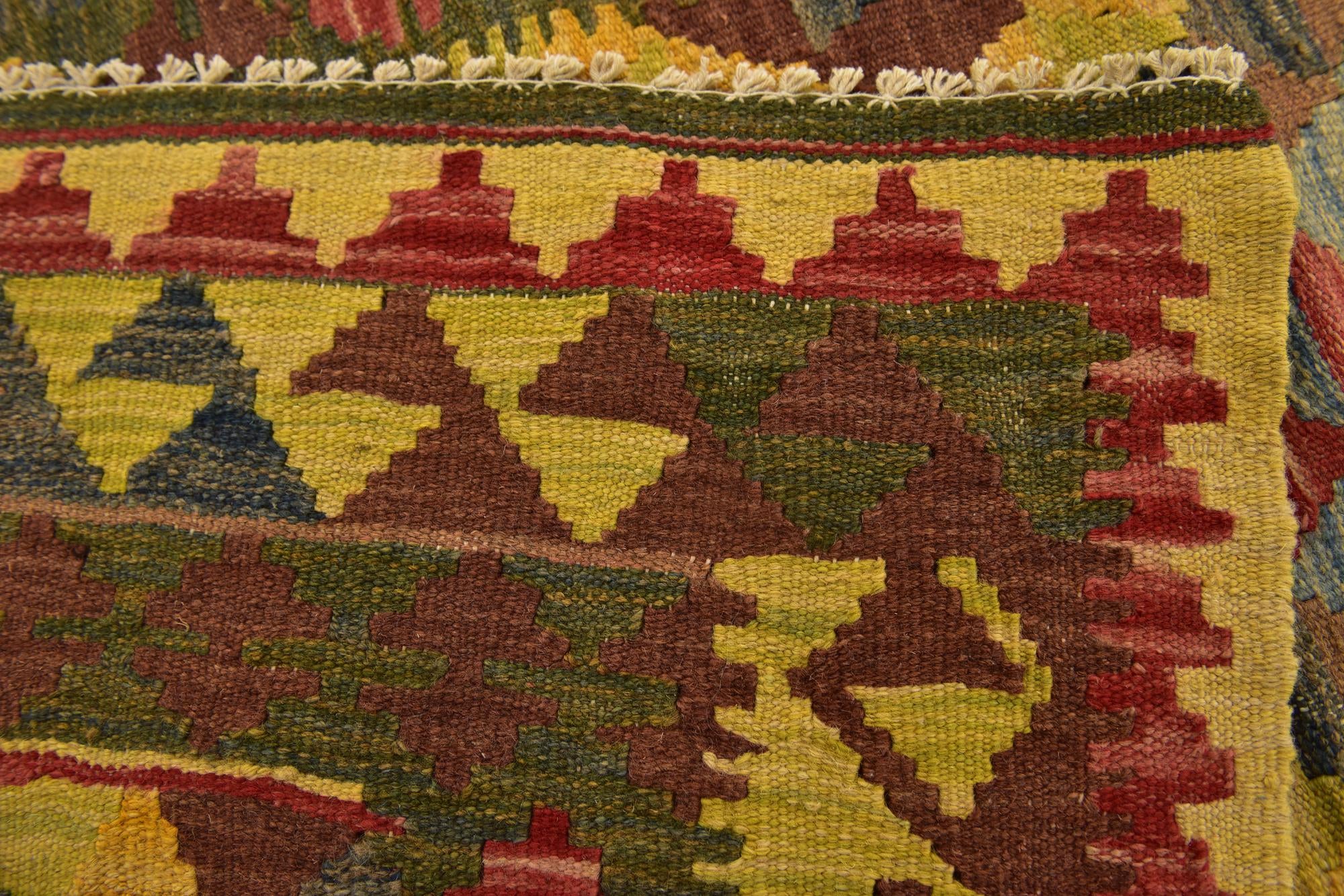 3' 2 x 5' Hand Woven Kilim Maymana Wool Rug