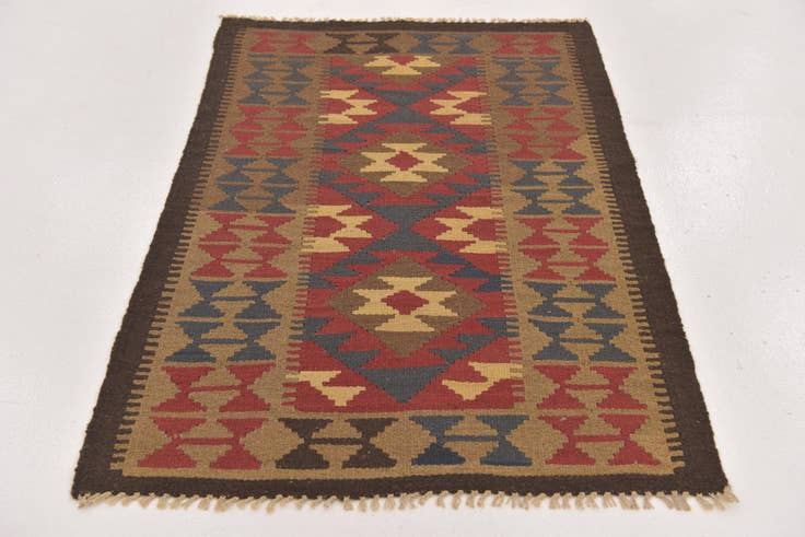 Detail image of 95cm x 145cm Tejido a mano Kilim Maymana Alfombra Lana