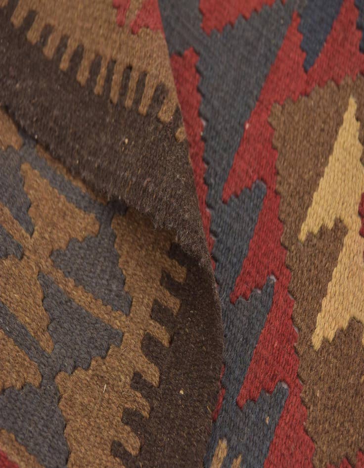 Detail image of 3' 2 x 4' 10  Hand Woven Kilim Maymana Wool Rug