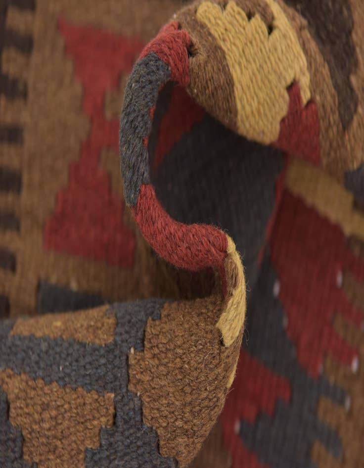 Detail image of 3' 2 x 4' 10  Hand Woven Kilim Maymana Wool Rug