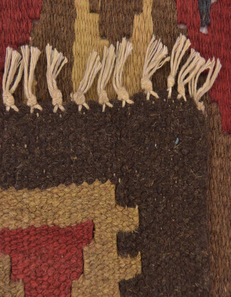 Detail image of 3' 2 x 4' 10  Hand Woven Kilim Maymana Wool Rug