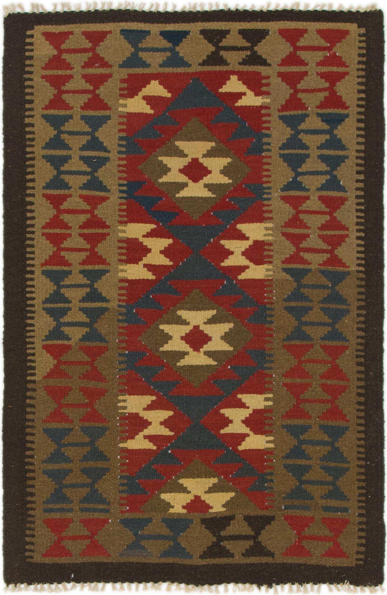 95cm x 145cm Tejido a mano Kilim Maymana Alfombra Lana
