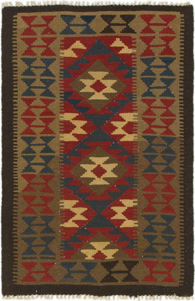 95cm x 145cm Tejido a mano Kilim Maymana Alfombra Lana