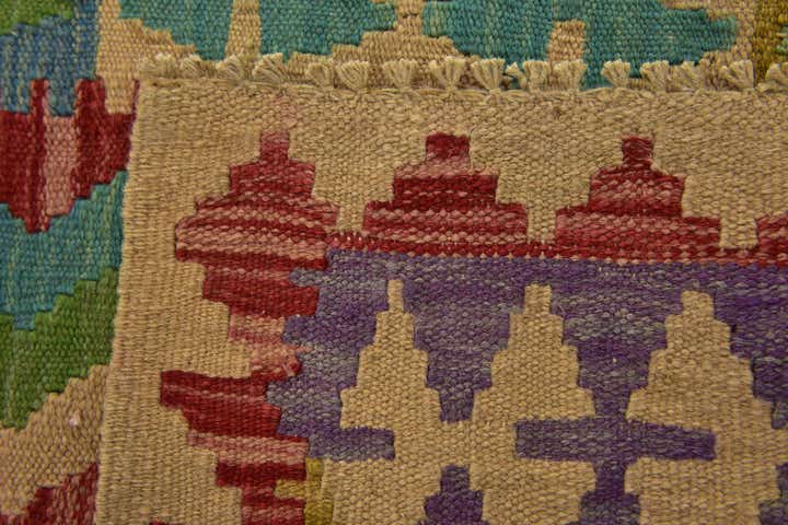 2' 4 x 6' 6 Hand Woven Kilim Maymana Wool Rug