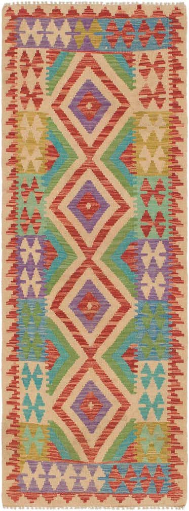 2' 4 x 6' 6 Hand Woven Kilim Maymana Wool Rug