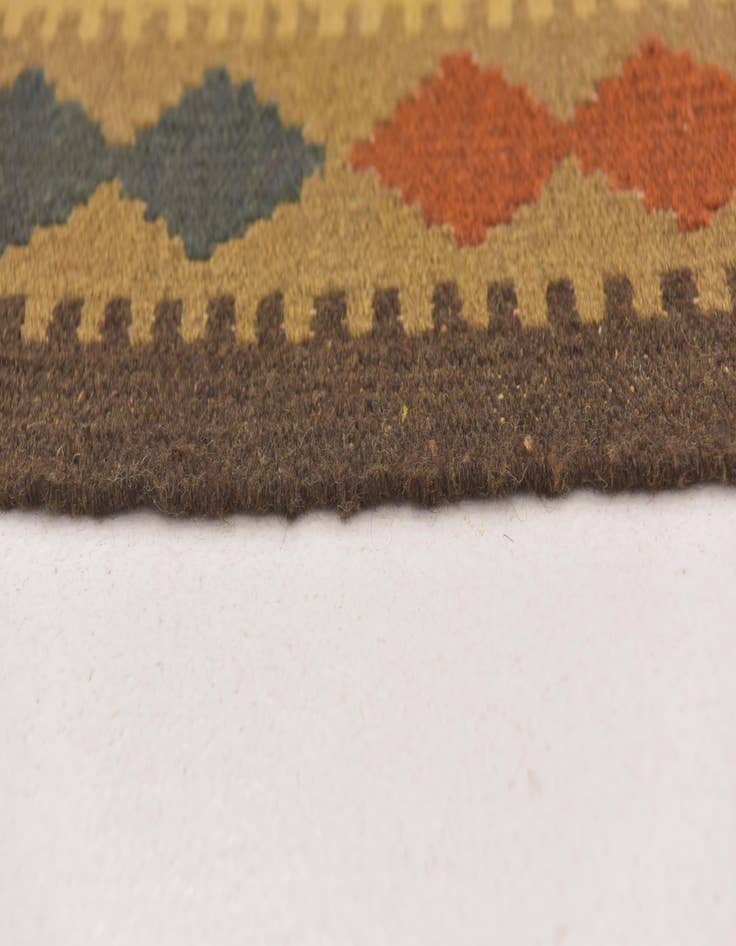 Detail image of 3' 2 x 6'  Hand Woven Kilim Maymana Wool Rug