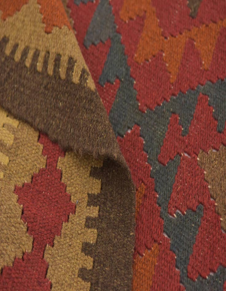 Detail image of 3' 2 x 6'  Hand Woven Kilim Maymana Wool Rug