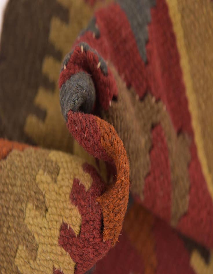 Detail image of 3' 2 x 6'  Hand Woven Kilim Maymana Wool Rug