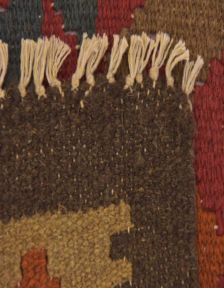 Detail image of 3' 2 x 6'  Hand Woven Kilim Maymana Wool Rug