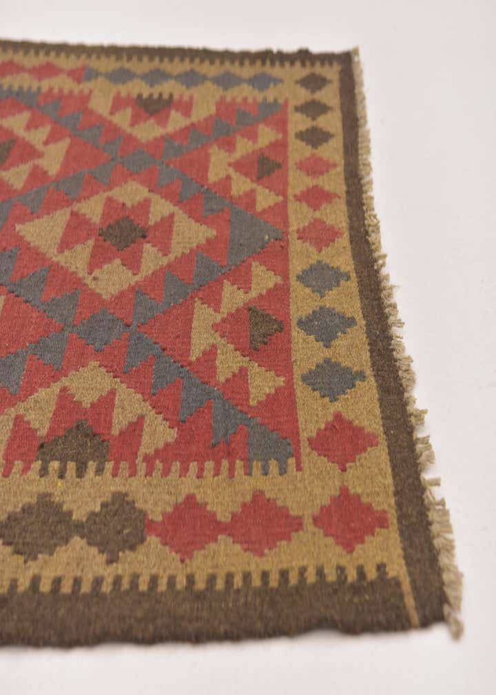 3' 7 x 6' 7 Hand Woven Kilim Maymana Wool Rug