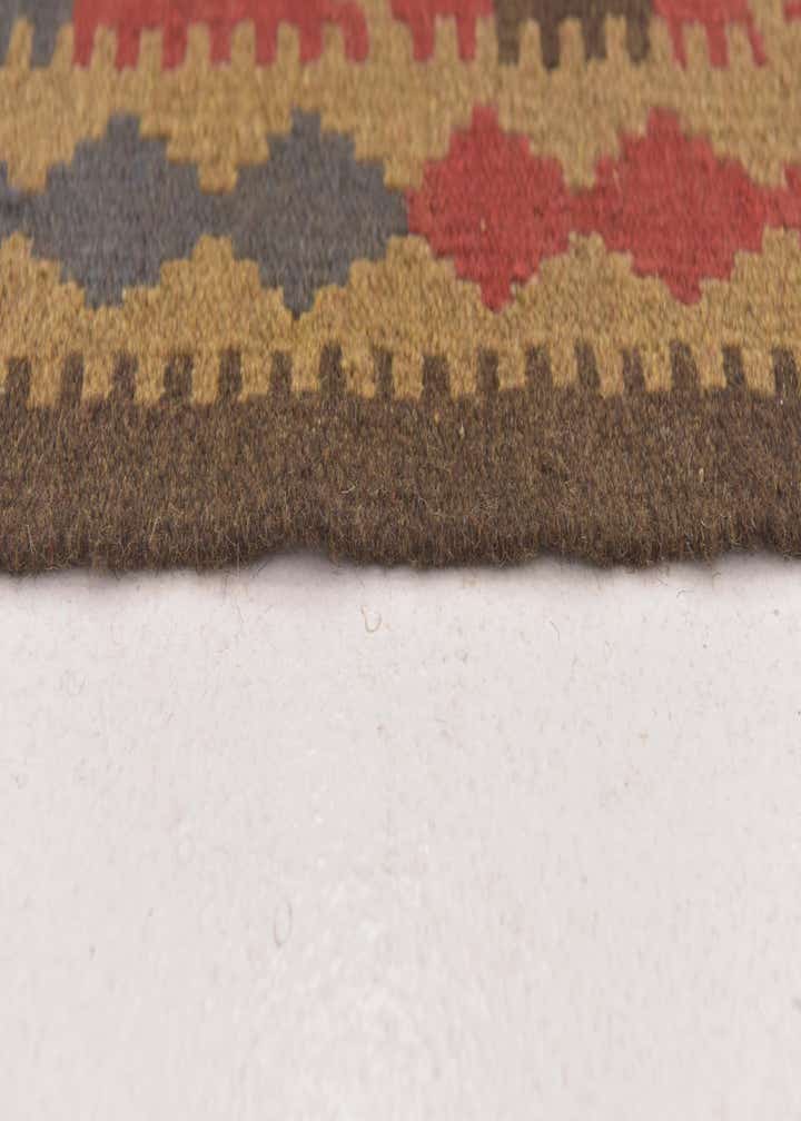 3' 7 x 6' 7 Hand Woven Kilim Maymana Wool Rug