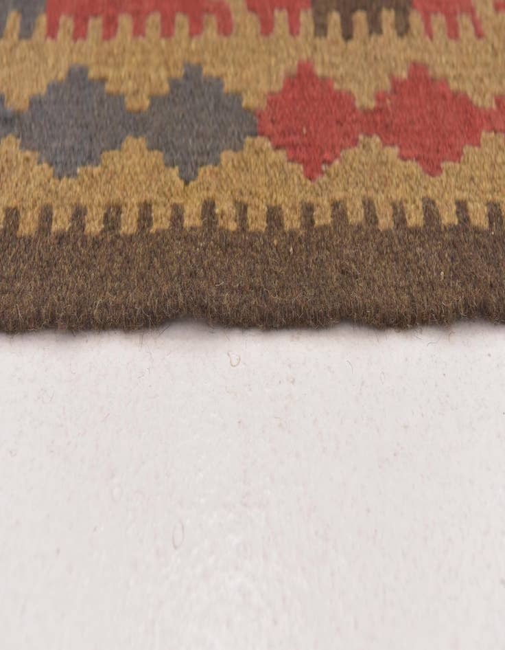 Detail image of 3' 7 x 6' 7 Hand Woven Kilim Maymana Wool Rug