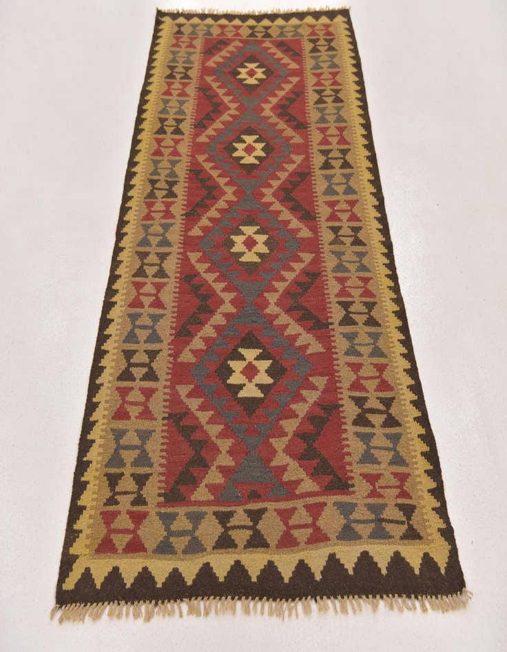 Detail image of 3' 6 x 6' 7 Hand Woven Kilim Maymana Wool Rug