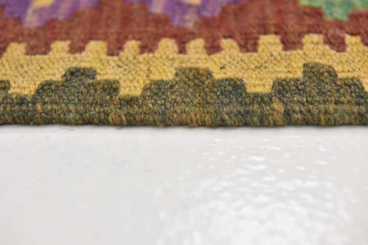 2' 9 x 4' 2 Hand Woven Kilim Maymana Wool Rug