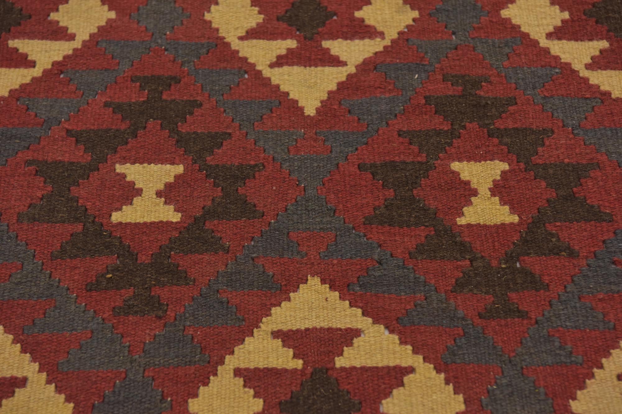 3' 5 x 6' 5 Hand Woven Kilim Maymana Wool Rug