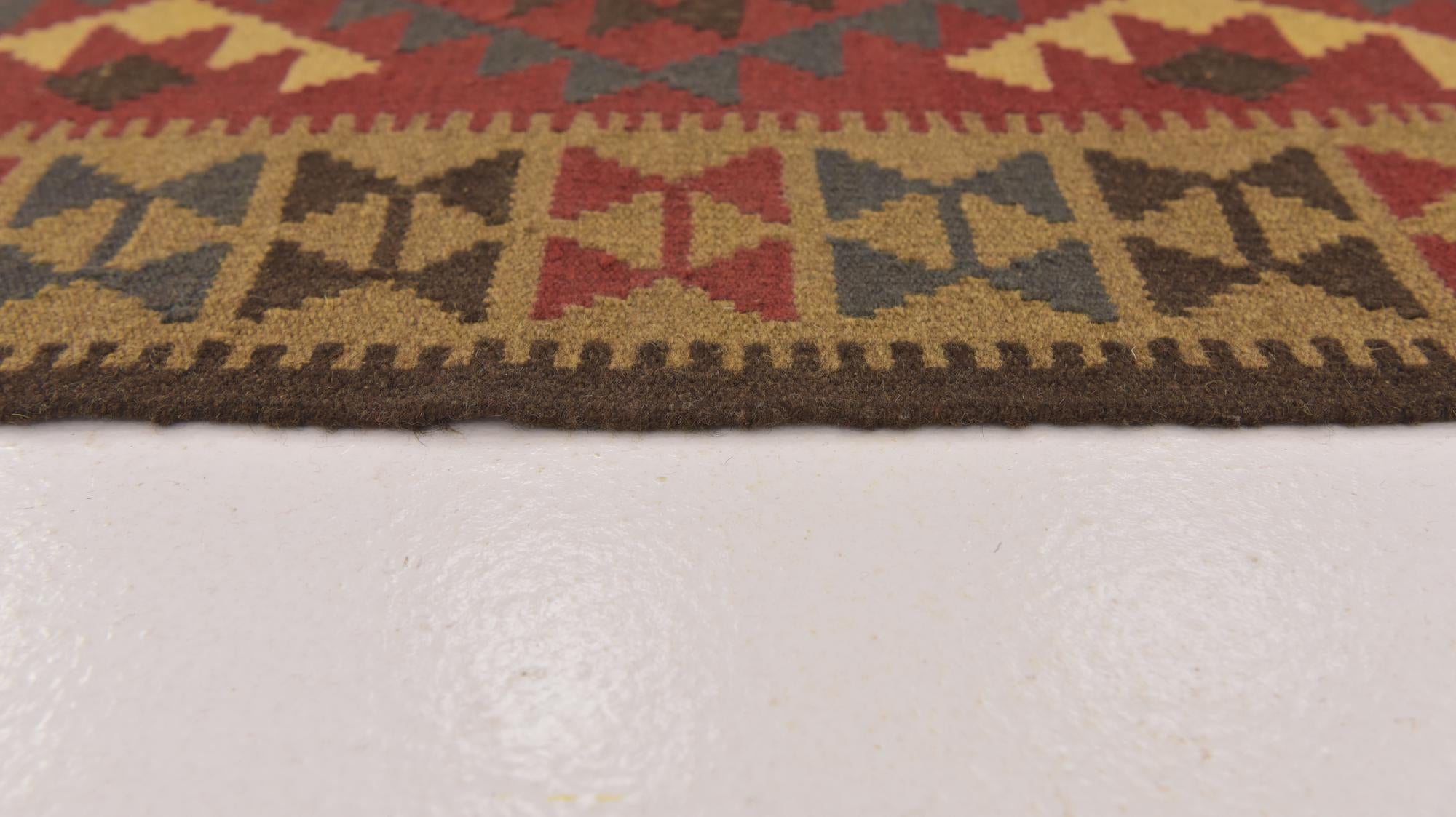 3' 5 x 6' 5 Hand Woven Kilim Maymana Wool Rug