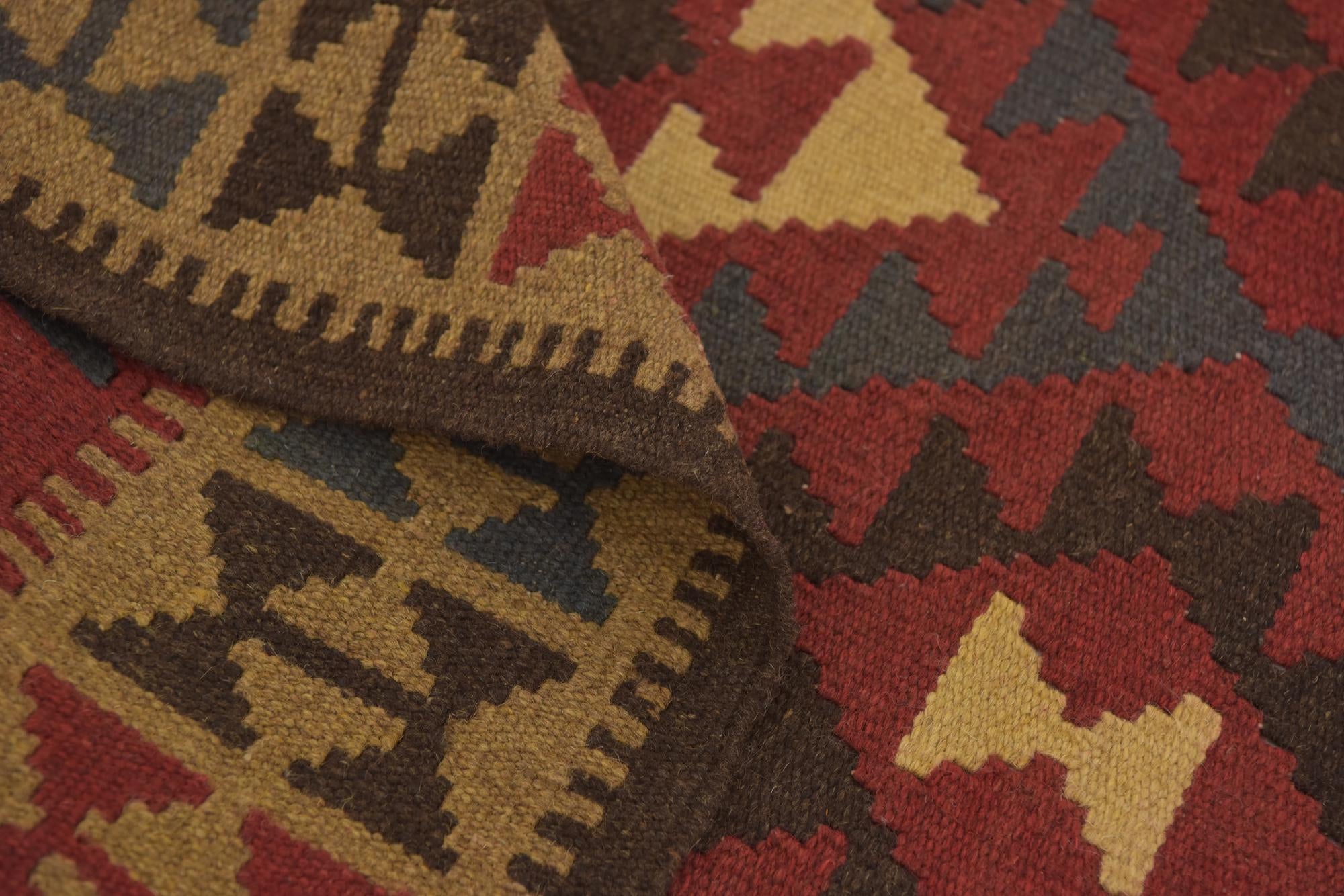 3' 5 x 6' 5 Hand Woven Kilim Maymana Wool Rug