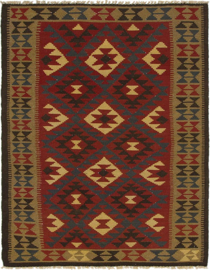 Detail image of 3' 5 x 6' 5 Hand Woven Kilim Maymana Wool Rug