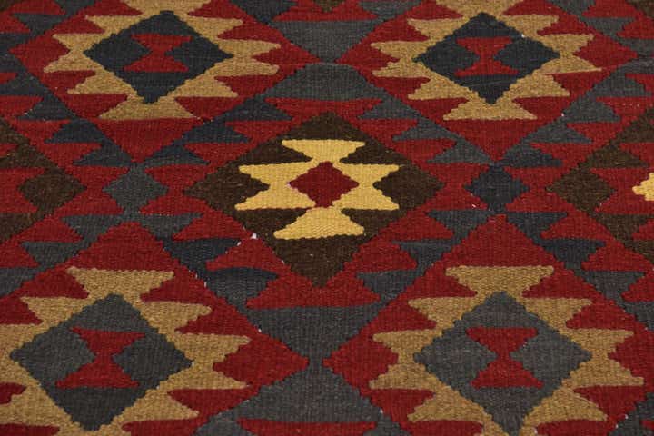 5' 2 x 8' 2 Hand Woven Kilim Maymana Wool Rug