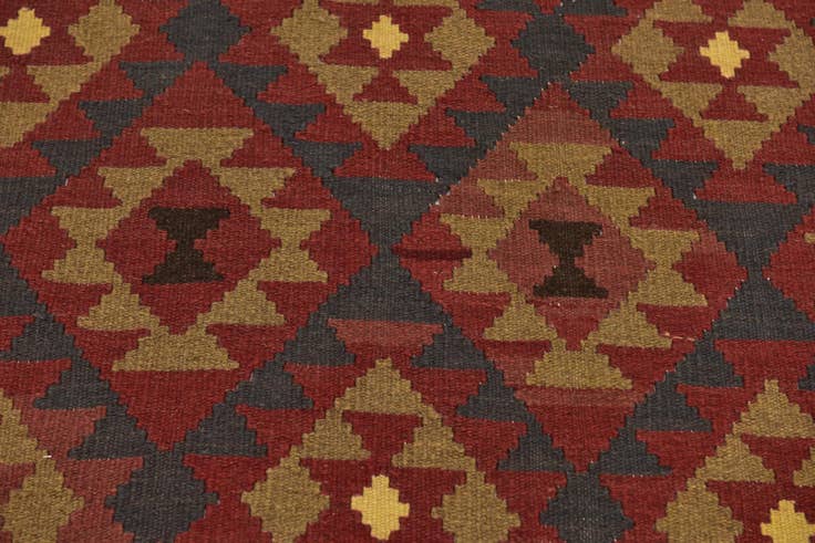Detail image of 5' 4 x 8' Hand Woven Kilim Maymana Wool Rug