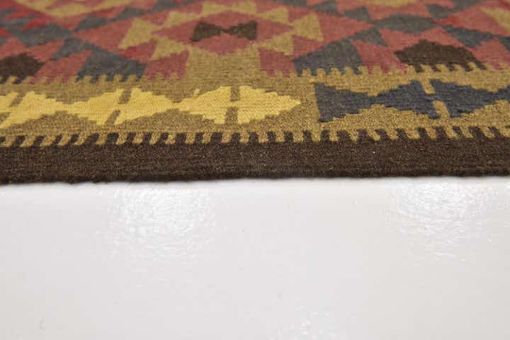 5' 4 x 8' Hand Woven Kilim Maymana Wool Rug