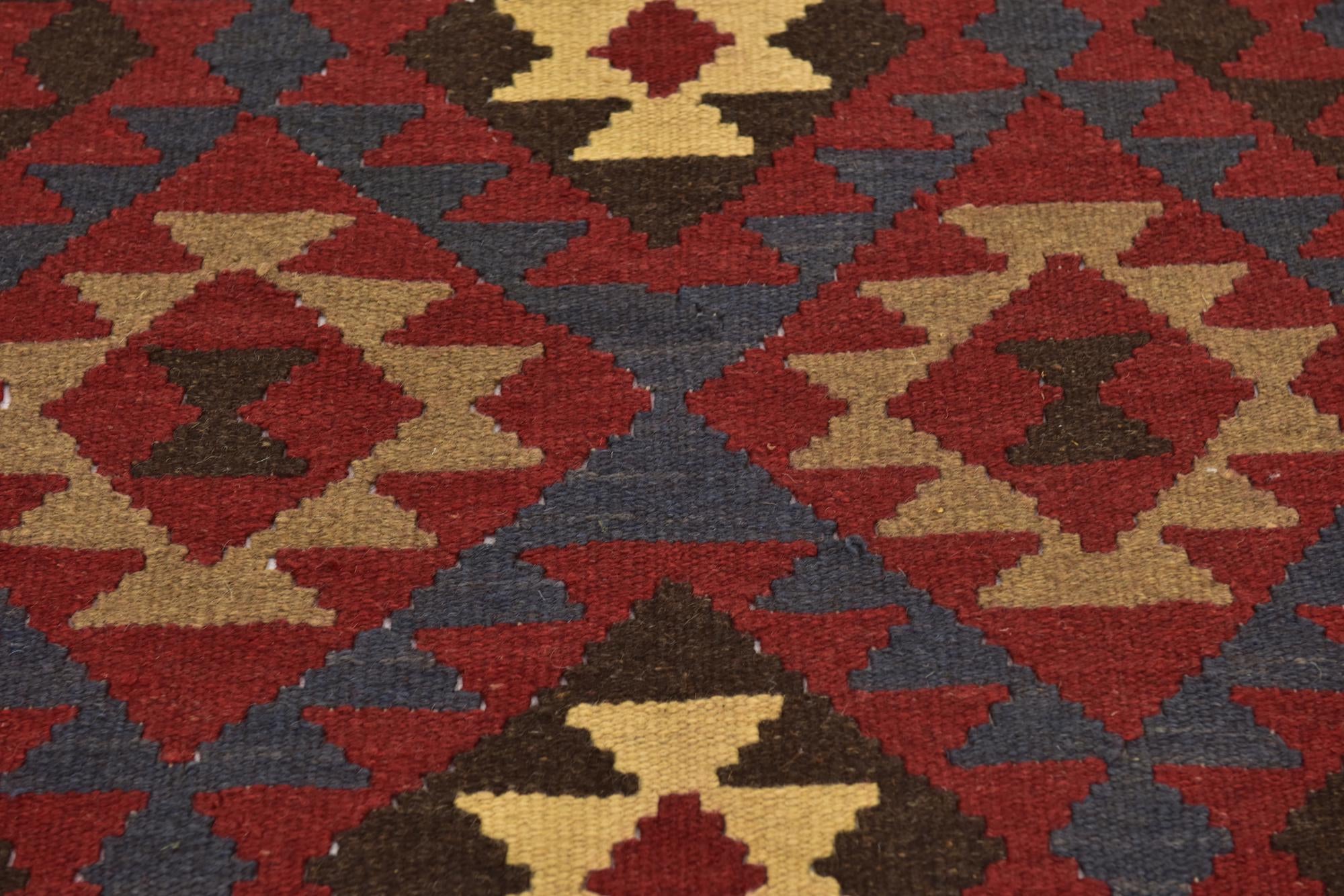 5' 2 x 8' Hand Woven Kilim Maymana Wool Rug