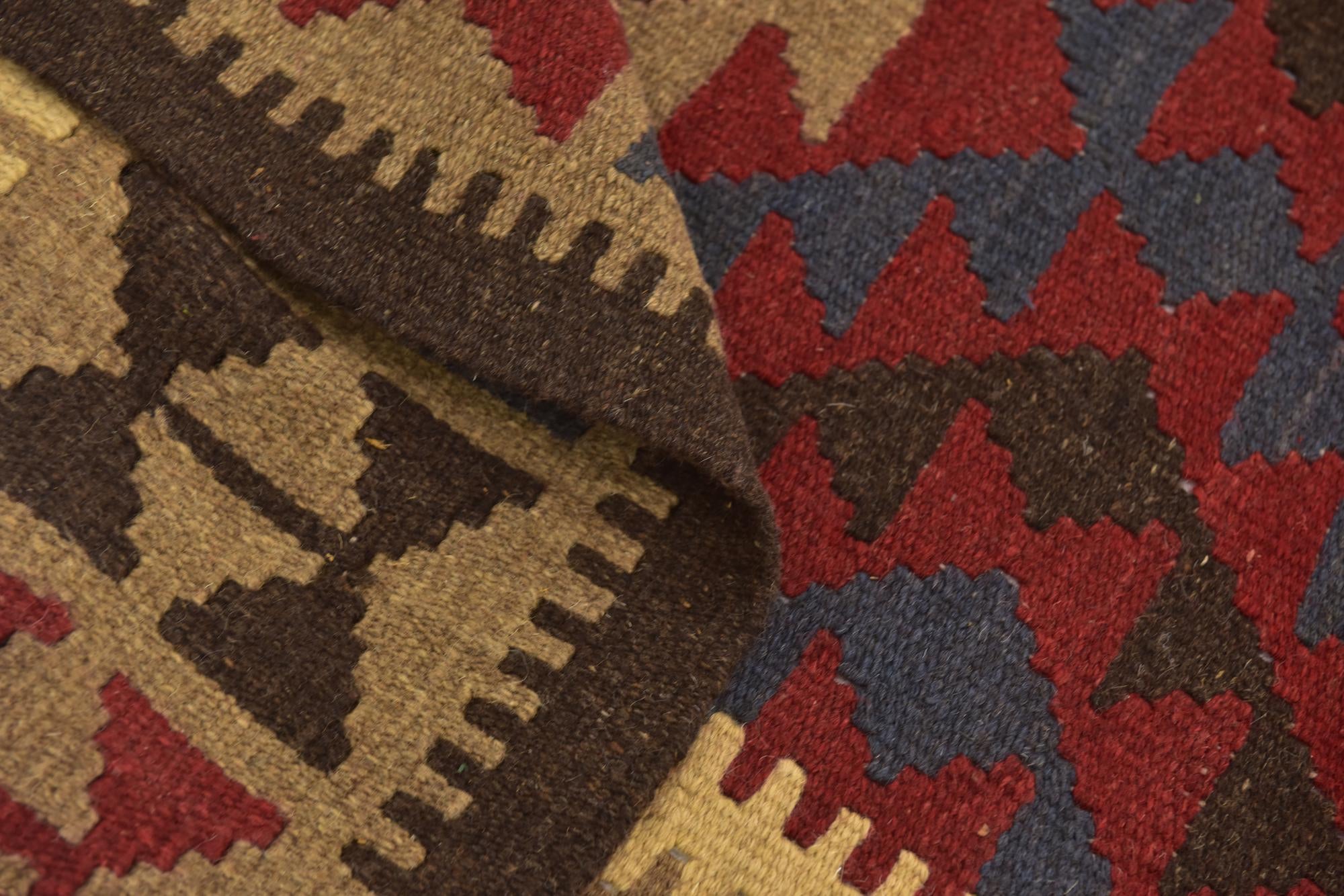 5' 2 x 8' Hand Woven Kilim Maymana Wool Rug