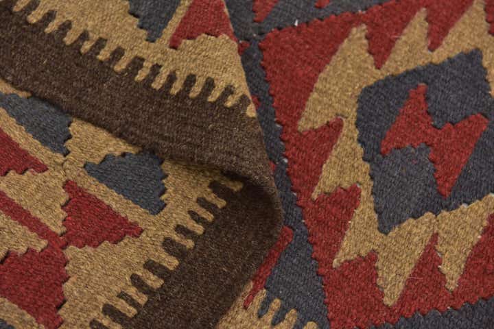 4' 9 x 8' 4 Hand Woven Kilim Maymana Wool Rug