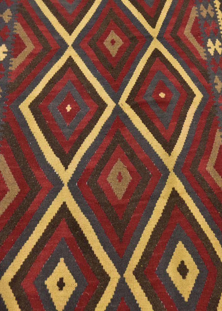 5' 7 x 8' 5 Hand Woven Kilim Maymana Wool Rug