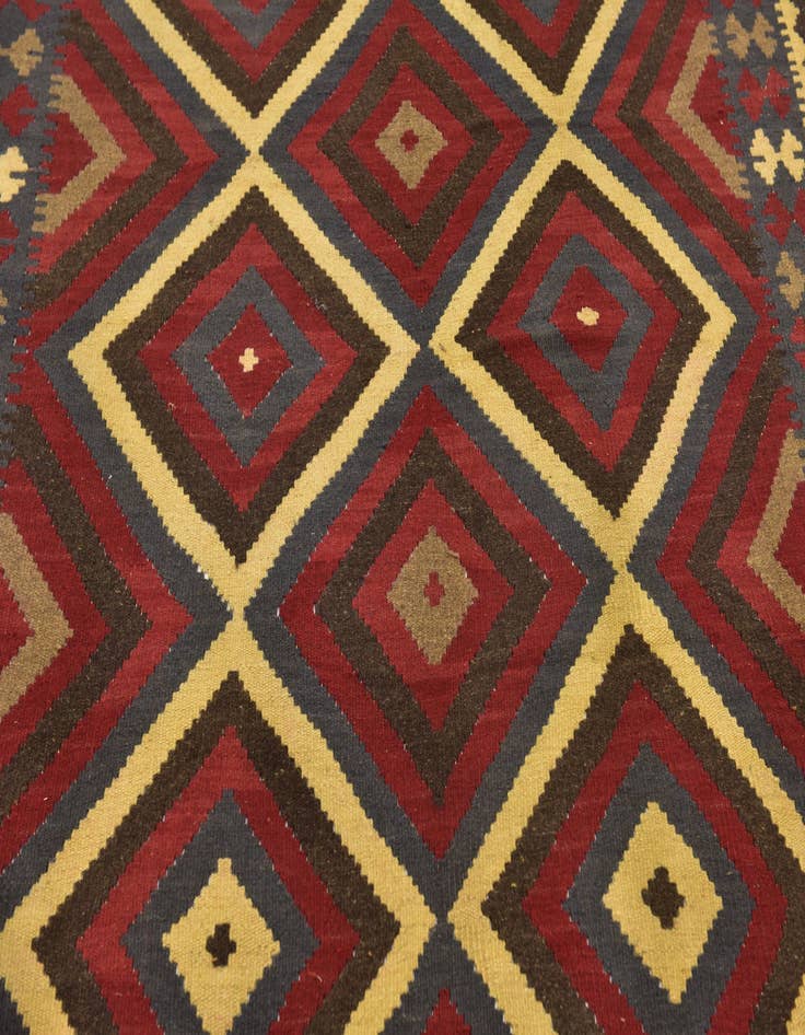 Detail image of 5' 7 x 8' 5 Hand Woven Kilim Maymana Wool Rug