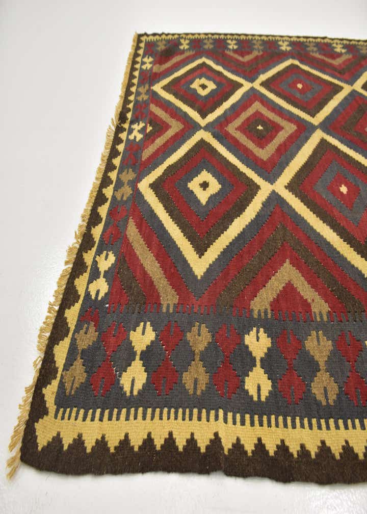 5' 7 x 8' 5 Hand Woven Kilim Maymana Wool Rug
