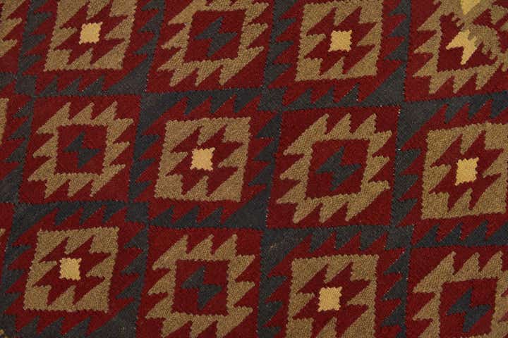 4' 10 x 8' 3 Hand Woven Kilim Maymana Wool Rug