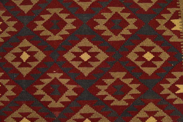 4' 10 x 8' 3 Hand Woven Kilim Maymana Wool Rug