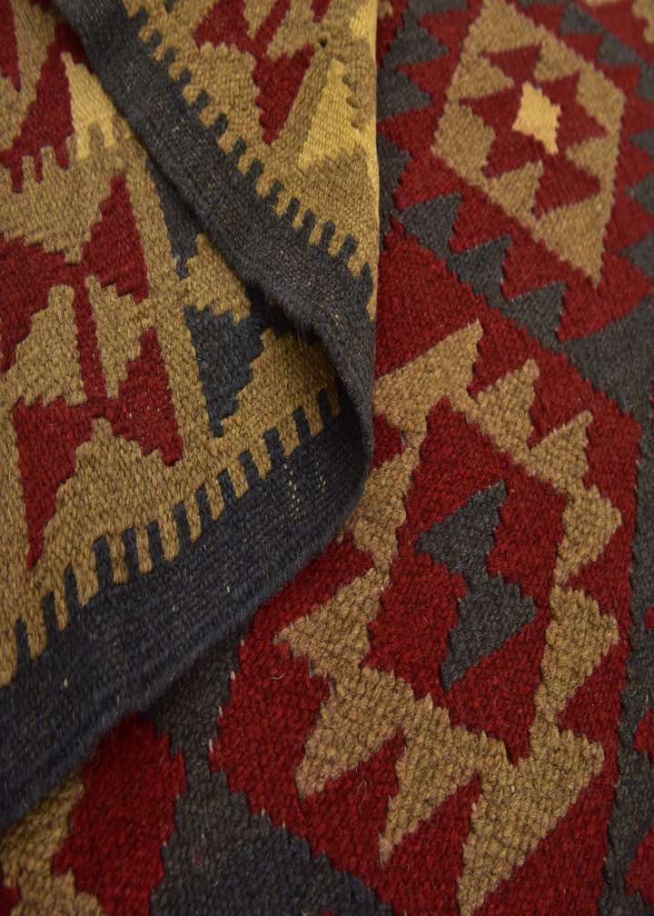 4' 10 x 8' 3 Hand Woven Kilim Maymana Wool Rug