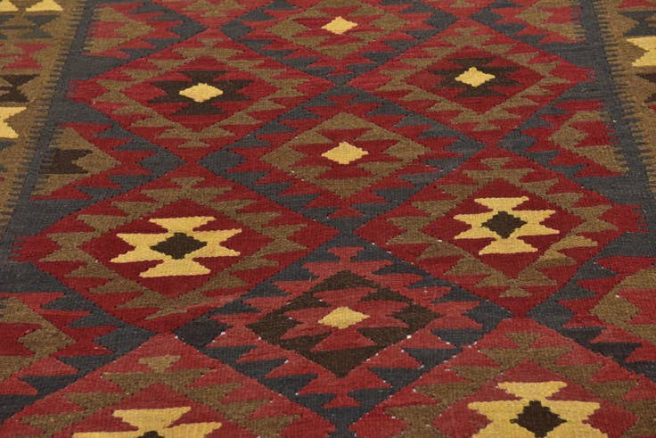 Detail image of 5' 3 x 8' 2 Hand Woven Kilim Maymana Wool Rug