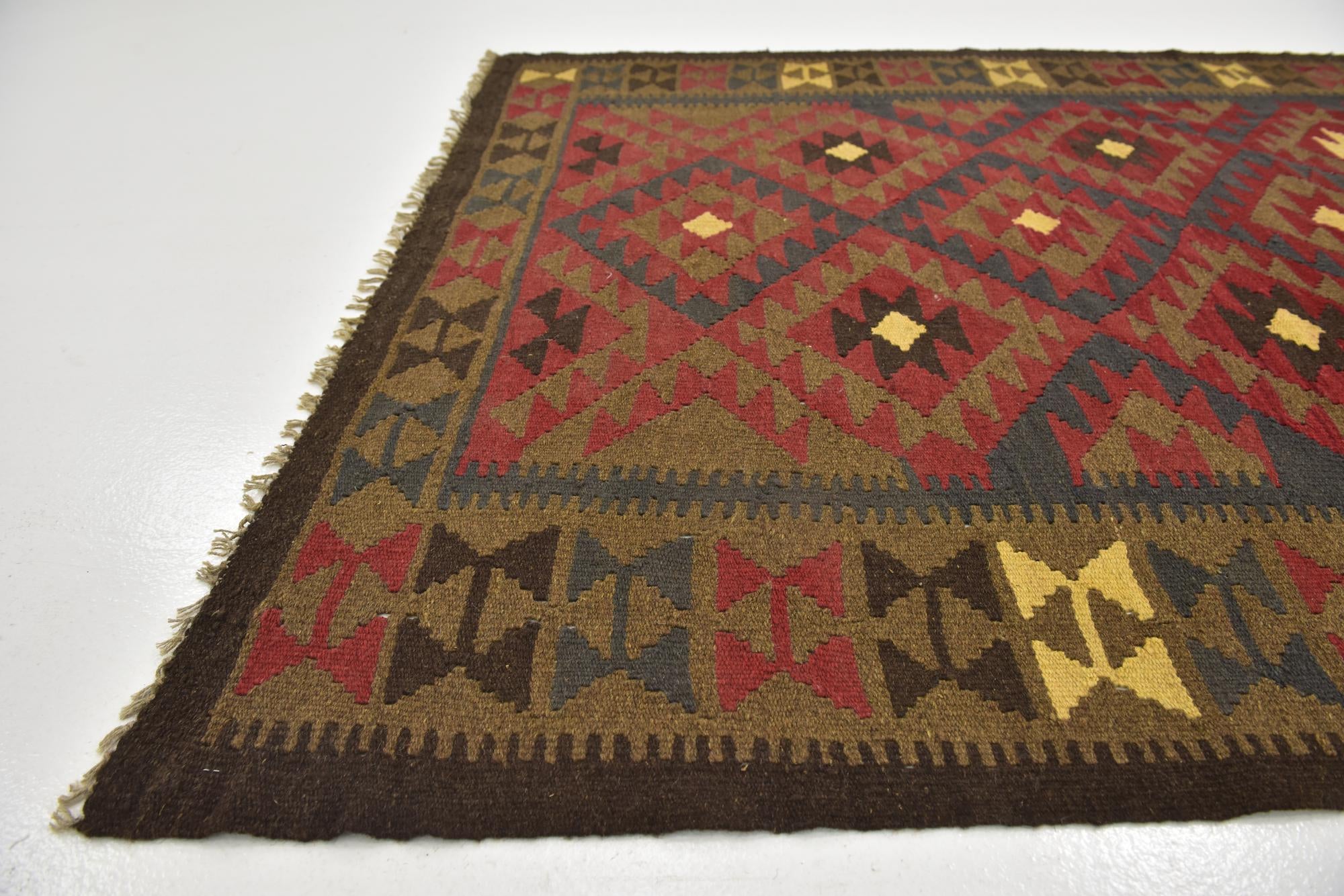 160cm x 250cm Tejido a mano Kilim Maymana Alfombra Lana