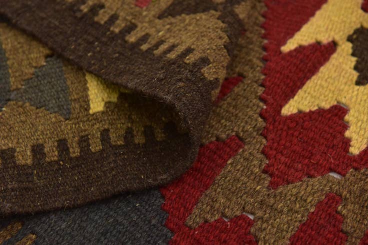 Detail image of 5' 3 x 8' 2 Hand Woven Kilim Maymana Wool Rug