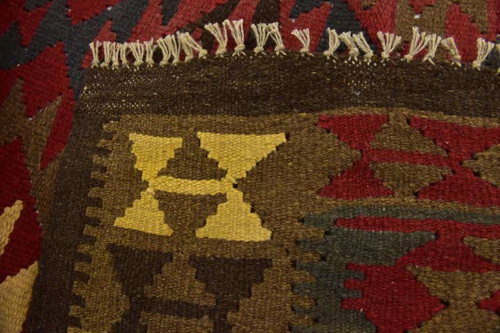 5' 3 x 8' 2 Hand Woven Kilim Maymana Wool Rug