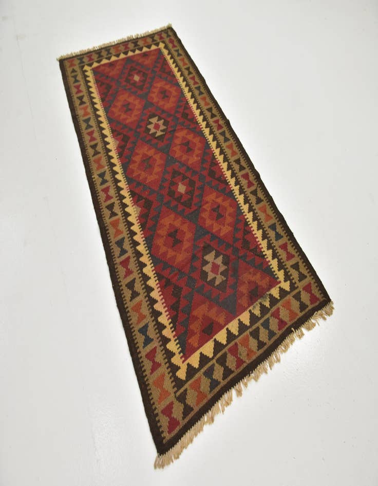 Detail image of 3' 5 x 6' 6  Hand Woven Kilim Maymana Wool Rug